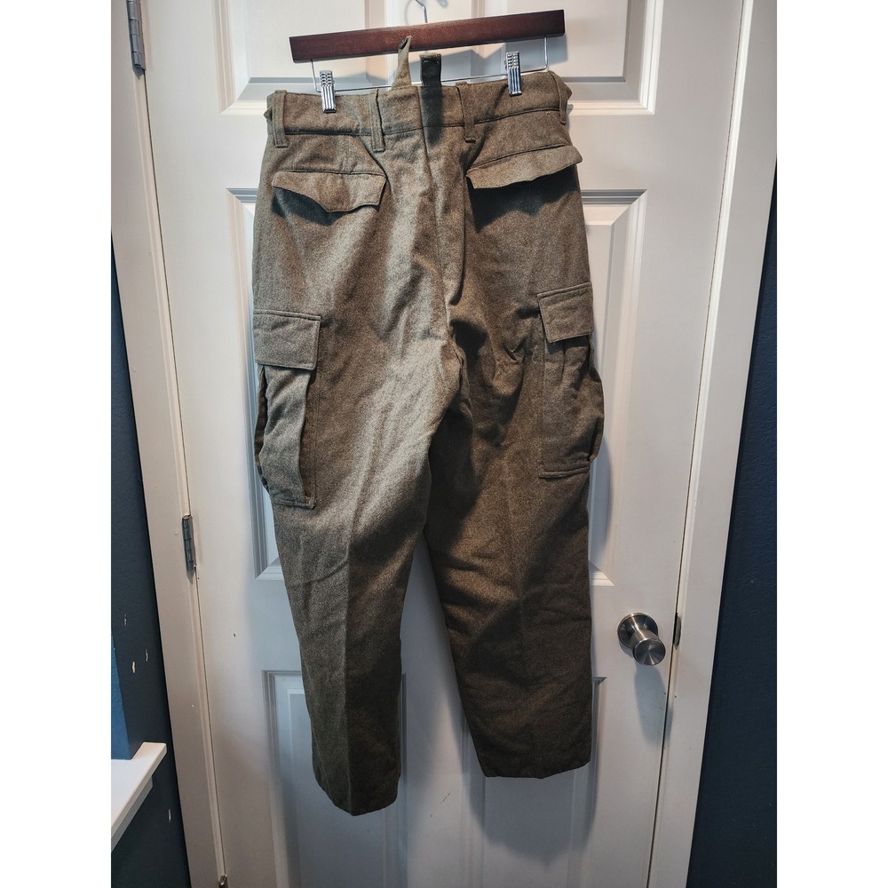 Vintage West German Military Wool Cargo Pants Olive Drab Field Rg Walker View 3